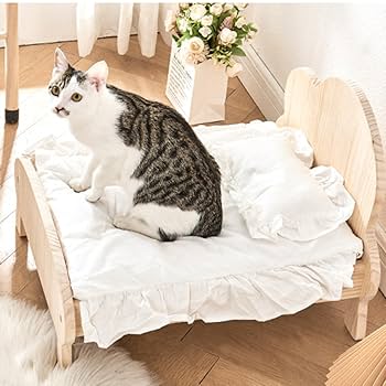 【新品手作り】ドールベッド 木製　人形.犬.猫 新品手作り】ドールベッド 木製 人形.犬.猫
